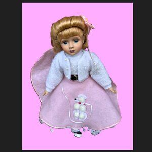 Poecelain 50s Doll Poodle Skirt Outfit Saddle Shoes 16" Granville House Preowned